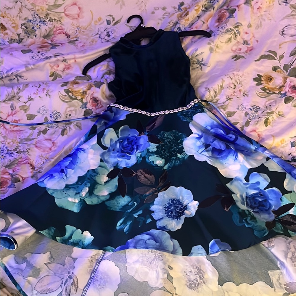 Floral Blue Kids Dress